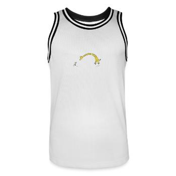 Giraffe mit Maus - Männer Basketball-Trikot - Weiß/Schwarz - Vorne - AI Model Male 185 dark (185cm)