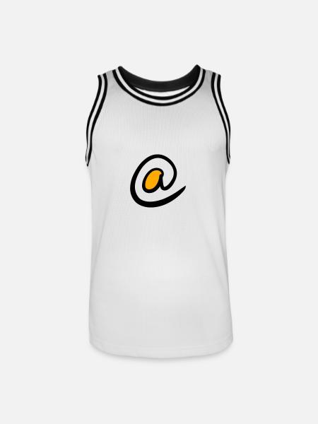 @ tegn. Ät / At Symbol. Webikoner. Emalje. - Herre basketball-trikot - hvid/sort