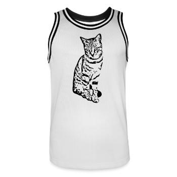 Katze Kätzchen Tigerkatze Katzenshirt Geschenk - Männer Basketball-Trikot - Weiß/Schwarz - Vorne - AI Model Male 185 dark (185cm)