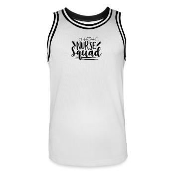 Nurse Squad Nursing Team Saying - Men's Basketball Jersey - white/black - Front - AI Model Male 185 dark (185cm)