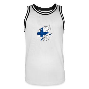 finland finnland flagge - Männer Basketball-Trikot - Weiß/Schwarz - Vorne - AI Model Male 185 dark (185cm)