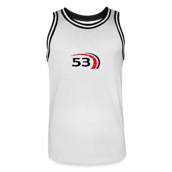 Vintage 53 T-Shirt voiture film Fan voiture cadeau - Maillot de basket Homme - blanc/noir - Devant - AI Model Male 185 dark (185cm)