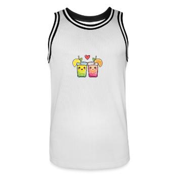 Lemonade Couple Love Drink Heart Valentine's Day - Men's Basketball Jersey - white/black - Front - AI Model Male 185 dark (185cm)