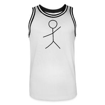 Darstellung eines begrüßenden Mannes - Männer Basketball-Trikot - Weiß/Schwarz - Vorne - AI Model Male 185 dark (185cm)