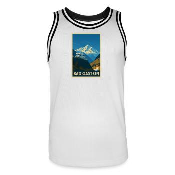 Sonnblick in Bad Gastein - Männer Basketball-Trikot - Weiß/Schwarz - Vorne - AI Model Male 185 dark (185cm)