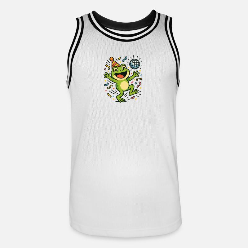 Party-Frosch - Männer Basketball-Trikot - Weiß/Schwarz
