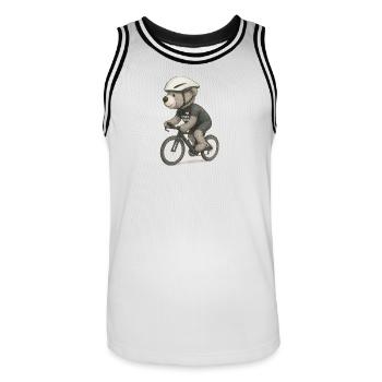 Lord Petzi Zeitfahrrad - Männer Basketball-Trikot - Weiß/Schwarz - Vorne - AI Model Male 185 dark (185cm)