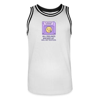 Feel the Tears Pattern English - Men's Basketball Jersey - white/black - Front - AI Model Male 185 dark (185cm)