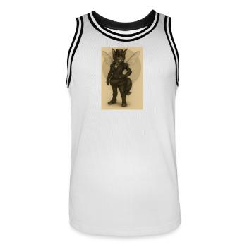 Lady Steamcat - Männer Basketball-Trikot - Weiß/Schwarz - Vorne - AI Model Male 185 dark (185cm)