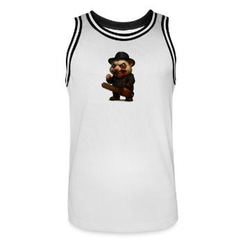 TronçonneusesBob - Maillot de basket Homme - blanc/noir - Devant - AI Model Male 185 dark (185cm)