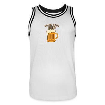 Drink Good Beer – Funny Vintage Beer Design - Men's Basketball Jersey - white/black - Front - AI Model Male 185 dark (185cm)