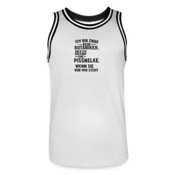 I'm not a botanist, but I know one. - Men's Basketball Jersey - white/black - Front - AI Model Male 185 dark (185cm)