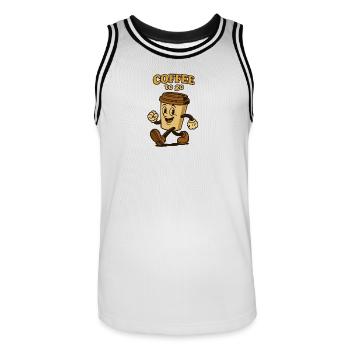 Coffee to go - Männer Basketball-Trikot - Weiß/Schwarz - Vorne - AI Model Male 185 dark (185cm)