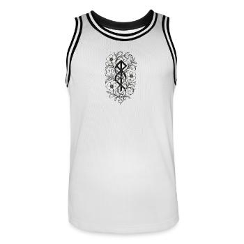 Florale Gerechtigkeit - Männer Basketball-Trikot - Weiß/Schwarz - Vorne - AI Model Male 185 dark (185cm)