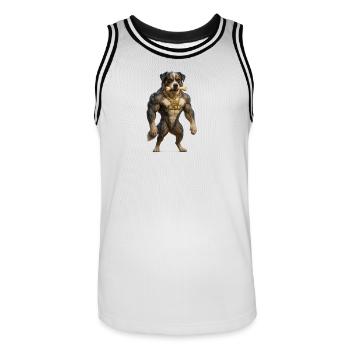Boli - The Hellhound - Men's Basketball Jersey - white/black - Front - AI Model Male 185 dark (185cm)