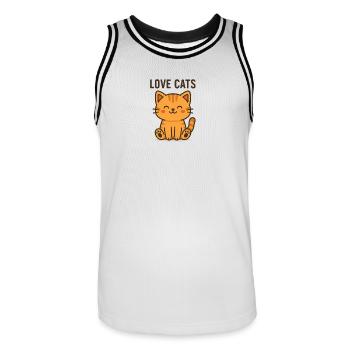 Love Cats! - Männer Basketball-Trikot - Weiß/Schwarz - Vorne - AI Model Male 185 dark (185cm)