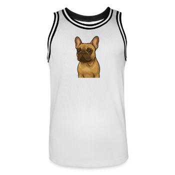 Frenchie in Love - Männer Basketball-Trikot - Weiß/Schwarz - Vorne - AI Model Male 185 dark (185cm)