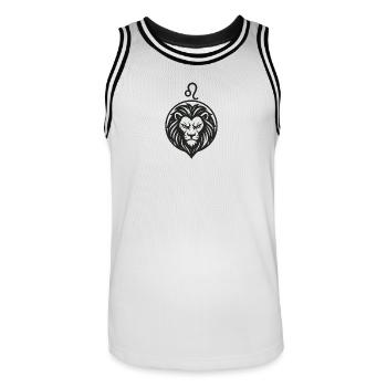 Zodiac sign Leo - Men's Basketball Jersey - white/black - Front - AI Model Male 185 dark (185cm)