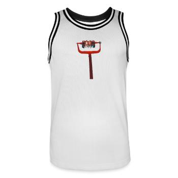 Dream Achterbahn in leuchtenden Farben - Männer Basketball-Trikot - Weiß/Schwarz - Vorne - AI Model Male 185 dark (185cm)