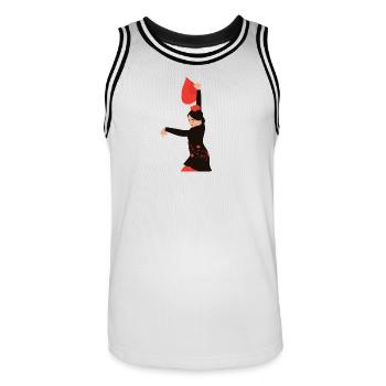 Flamand - Maillot de basket Homme - blanc/noir - Devant - AI Model Male 185 dark (185cm)