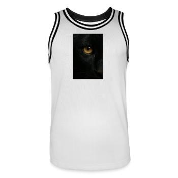 Mystischer Schwarzer Panther Blick - Men's Basketball Jersey - white/black - Front - AI Model Male 185 dark (185cm)
