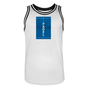 Padel tennis - Men's Basketball Jersey - white/black - Front - AI Model Male 185 dark (185cm)
