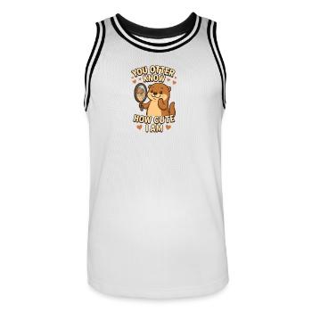 You otter know how cute I am - Men's Basketball Jersey - white/black - Front - AI Model Male 185 dark (185cm)