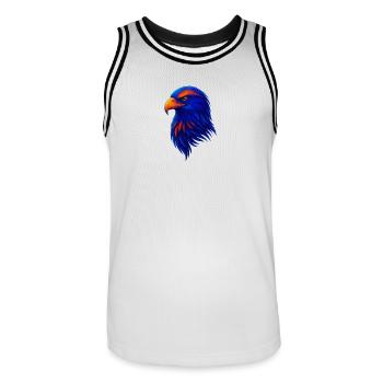 Colored eagle in neon style - Men's Basketball Jersey - white/black - Front - AI Model Male 185 dark (185cm)
