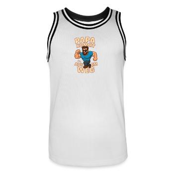 Dad Gets Out Of The Way Cartoon - Men's Basketball Jersey - white/black - Front - AI Model Male 185 dark (185cm)