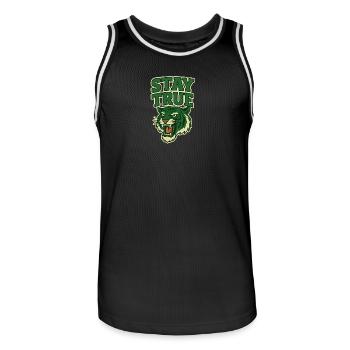 A wild declaration of loyalty - Men's Basketball Jersey - black/white - Front - AI Model Male 185 dark (185cm)