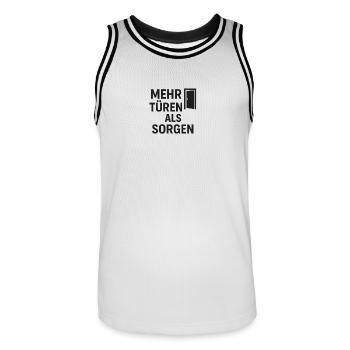 Mehr Türen als Sorgen - Männer Basketball-Trikot - Weiß/Schwarz - Vorne - AI Model Male 185 dark (185cm)