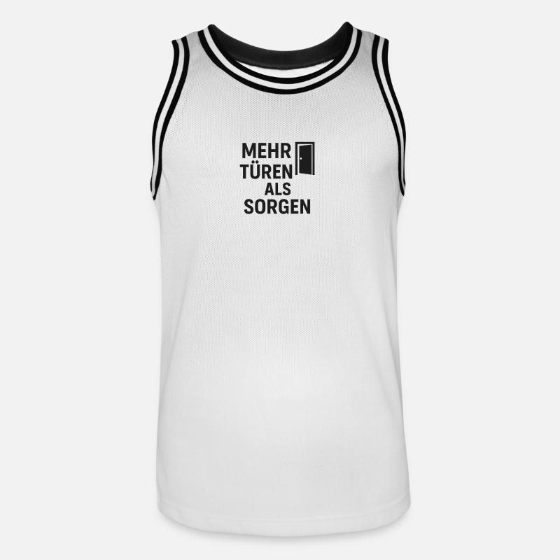 Plus de portes que de soucis - Maillot de basket Homme - blanc/noir