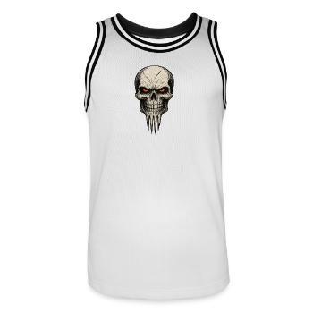 Zombie Skull Albtraum - Männer Basketball-Trikot - Weiß/Schwarz - Vorne - AI Model Male 185 dark (185cm)
