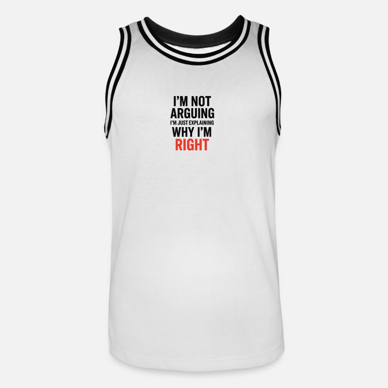 Ich bringe keine Argumente vor Text - Männer Basketball-Trikot - Weiß/Schwarz