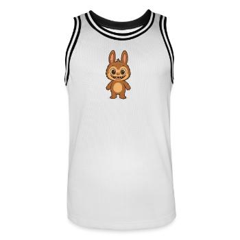 Mignon ours en peluche lapin motif polyvalent - Maillot de basket Homme - blanc/noir - Devant - AI Model Male 185 dark (185cm)