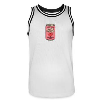 Love Magic Box Motif for Romantics - Men's Basketball Jersey - white/black - Front - AI Model Male 185 dark (185cm)