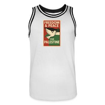 Taube des Friedens Palästina Poster - Männer Basketball-Trikot - Weiß/Schwarz - Vorne - AI Model Male 185 dark (185cm)