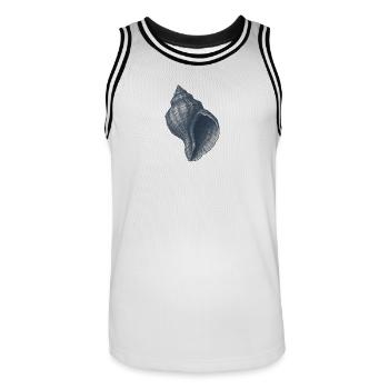 Elegante nautische Muschel Illustration - Männer Basketball-Trikot - Weiß/Schwarz - Vorne - AI Model Male 185 dark (185cm)