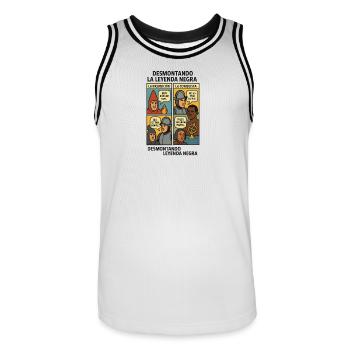 Die Demontage der schwarzen Legende - Männer Basketball-Trikot - Weiß/Schwarz - Vorne - AI Model Male 185 dark (185cm)