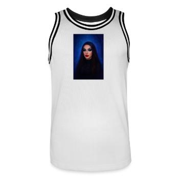 Brillez dans la nuit, parce que la nuit est belle - Maillot de basket Homme - blanc/noir - Devant - AI Model Male 185 dark (185cm)