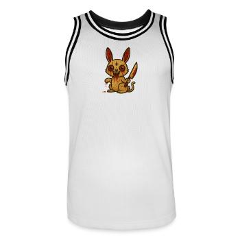 Bloody Rabbit Illustration - Men's Basketball Jersey - white/black - Front - AI Model Male 185 dark (185cm)