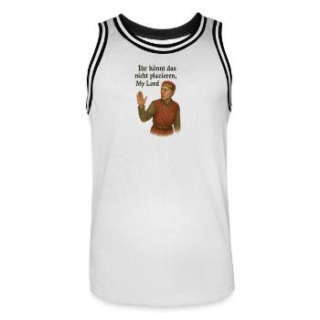 You can't place that, My Lord - Men's Basketball Jersey - white/black - Front - AI Model Male 185 dark (185cm)