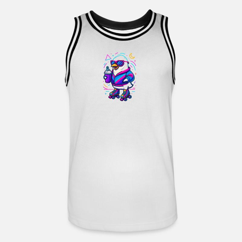 Pinguino Roller - Maglia da basket per uomo - bianco/nero