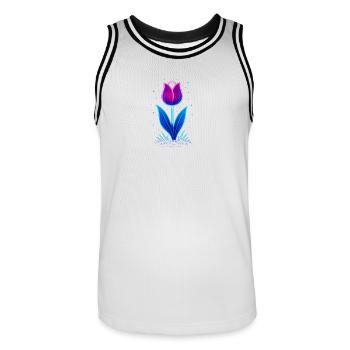 Neon Tulip - Men's Basketball Jersey - white/black - Front - AI Model Male 185 dark (185cm)