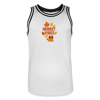 Herbst Vibes | Cooles Capybara im Herbst Modus - Männer Basketball-Trikot - Weiß/Schwarz - Vorne - AI Model Male 185 dark (185cm)