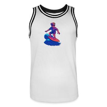 Wave Rider - Men's Basketball Jersey - white/black - Front - AI Model Male 185 dark (185cm)
