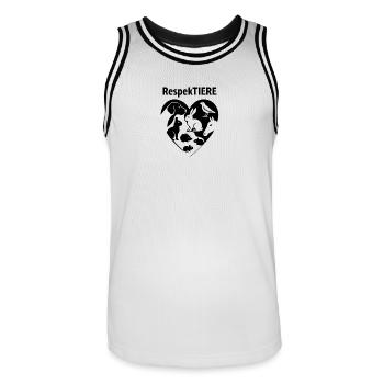 Respect des animaux Conception du cœur - Maillot de basket Homme - blanc/noir - Devant - AI Model Male 185 dark (185cm)