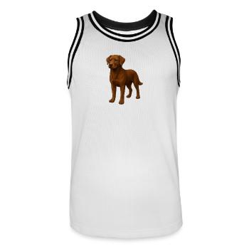 Labrador - Männer Basketball-Trikot - Weiß/Schwarz - Vorne - AI Model Male 185 dark (185cm)