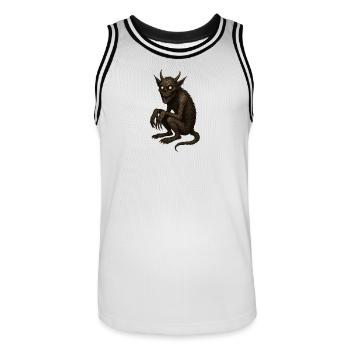 Demonic Creature Artwork - Men's Basketball Jersey - white/black - Front - AI Model Male 185 dark (185cm)