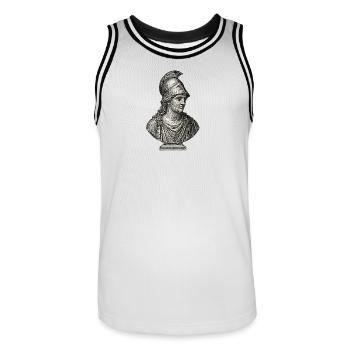 Antique Athena Bust | Classical Greek Art - Men's Basketball Jersey - white/black - Front - AI Model Male 185 dark (185cm)